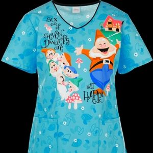 Disney Happy Dwarfs Scrub top